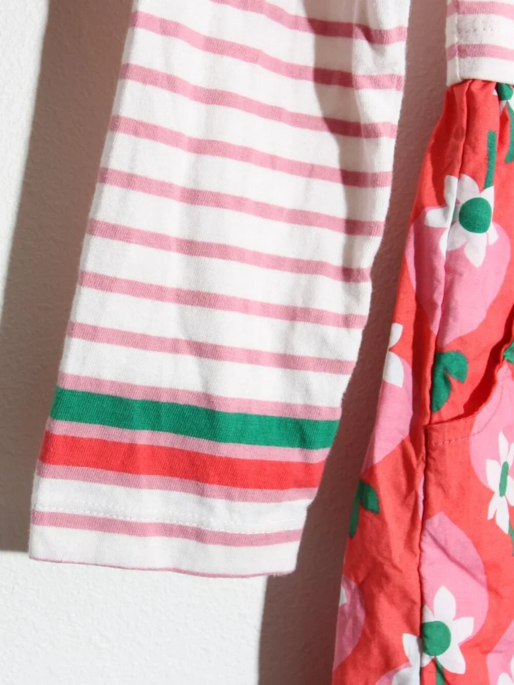 Mini Boden Mini Boden Long Sleeve Twirl Dress Strawberry Stripe Pink Size 7-8